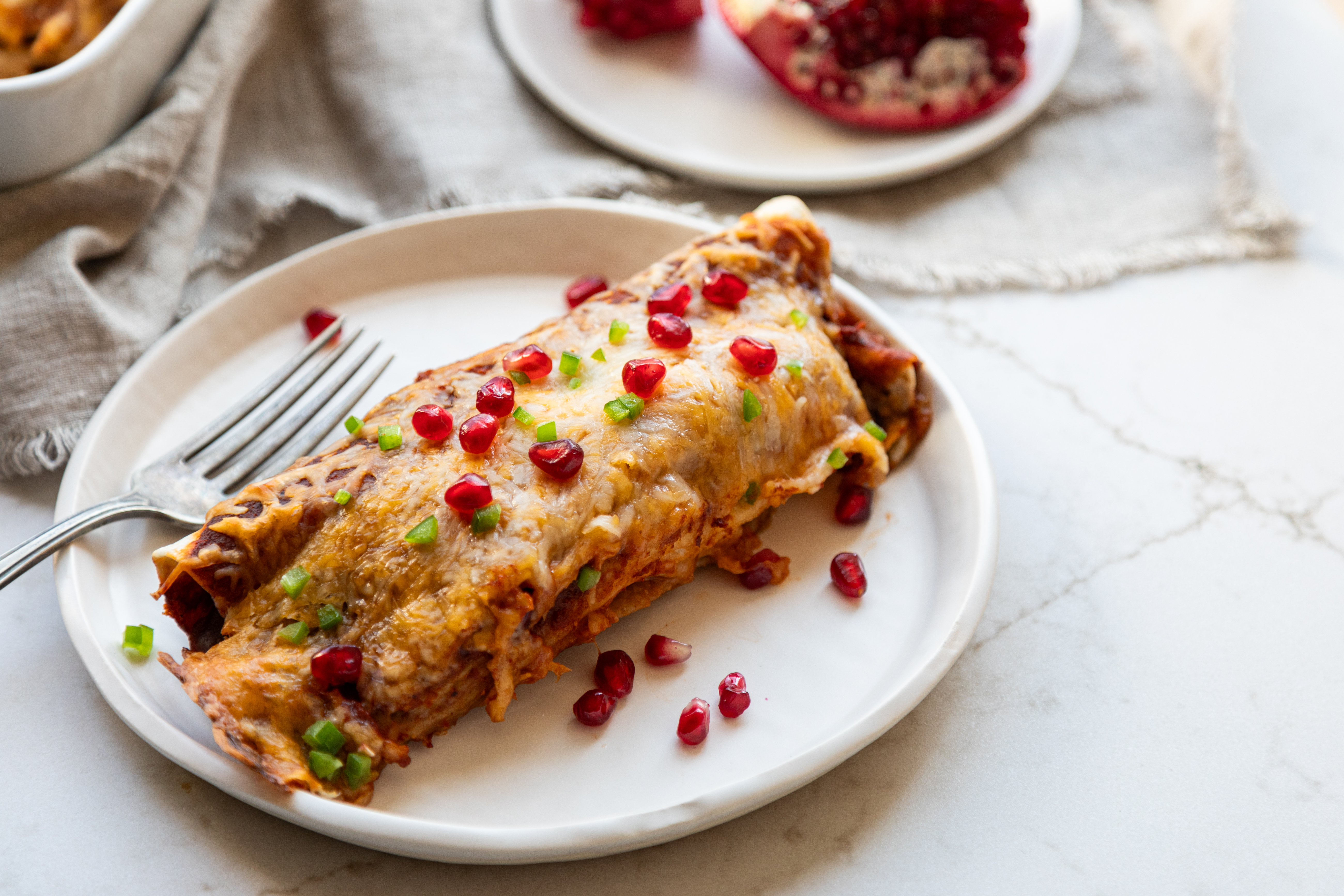 Pomegranate Chicken Enchiladas